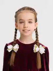 Белый бантики на резинке