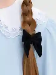 Черный бантики для волос на резинке