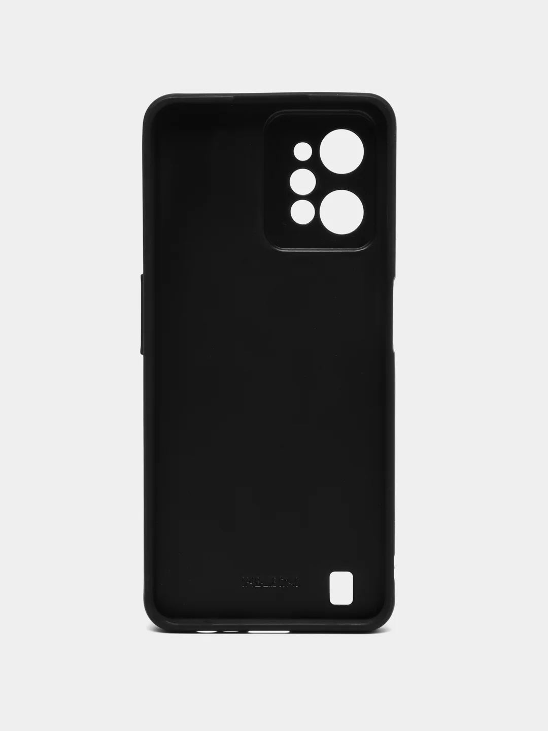 Черный чехол Realme C31 / Реалми С31, силиконовый, под кожу, с кольцом