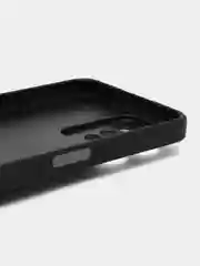 Черный чехол Realme C31 / Реалми С31, силиконовый, под кожу, с кольцом