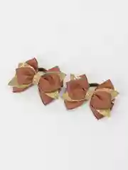 Коричневый бантики на резинке