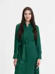 Зеленый платье женское с длинным рукавом