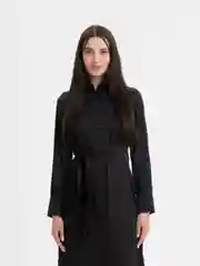 Черный платье женское с длинным рукавом