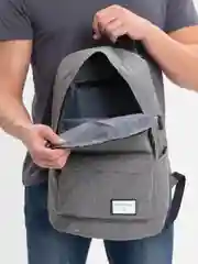 Серый рюкзак мужской, с USB, черный