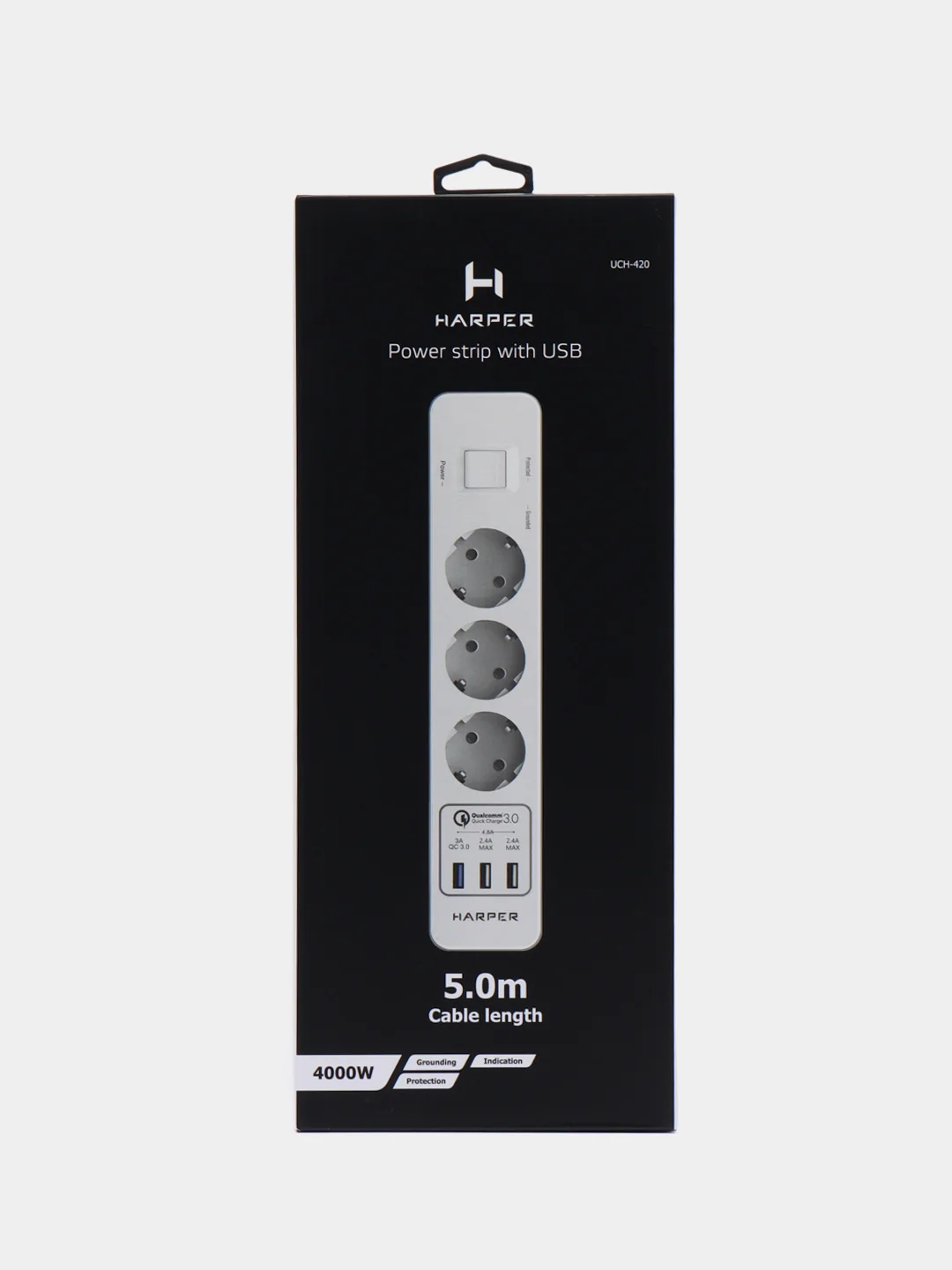 Белый сетевой фильтр Harper UCH-420