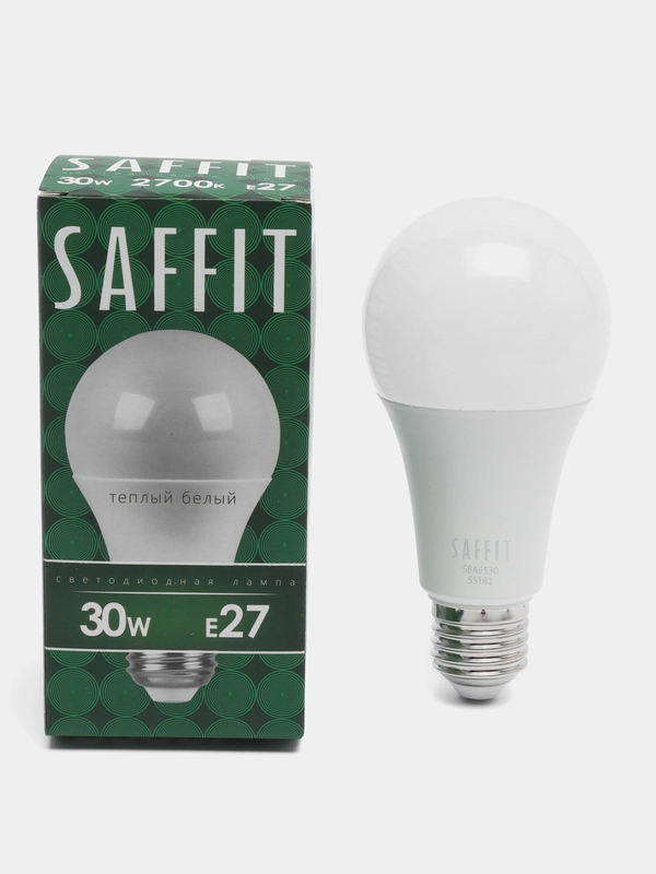 Лампа светодиодная, 30W 230V E27 2700K A65, SBA6530, 55182