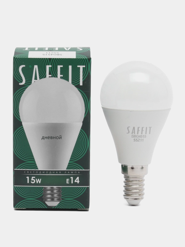 Лампа светодиодная, 15W 230V E14 6400K G45, SBG4515