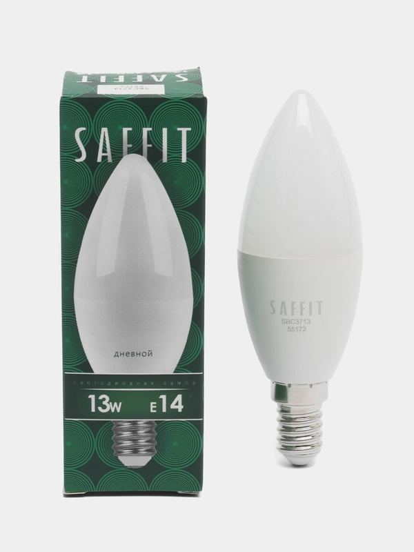 Лампа светодиодная, 13W 230V E14 6400K C37, SBC3713, 55172