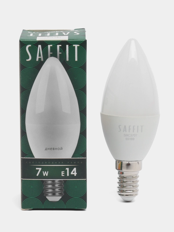 Лампа светодиодная, 7W 230V E14 6400K C37, SBC3707, 55169