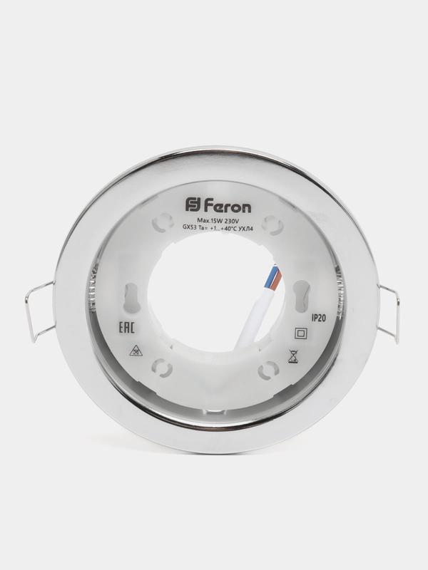 Светильник потолочный встраиваемый, 15W 230V  GX53, хром без лампы, DL53