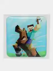 Голубой 3d-стикеры, наклейки на телефон Minecraft (Майнкрафт), Маша и Медведь
