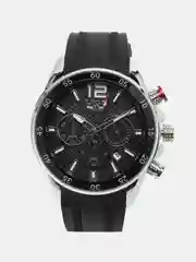 Черный мужские наручные часы Lige LG8934 c хронографом, в подарочной упаковке