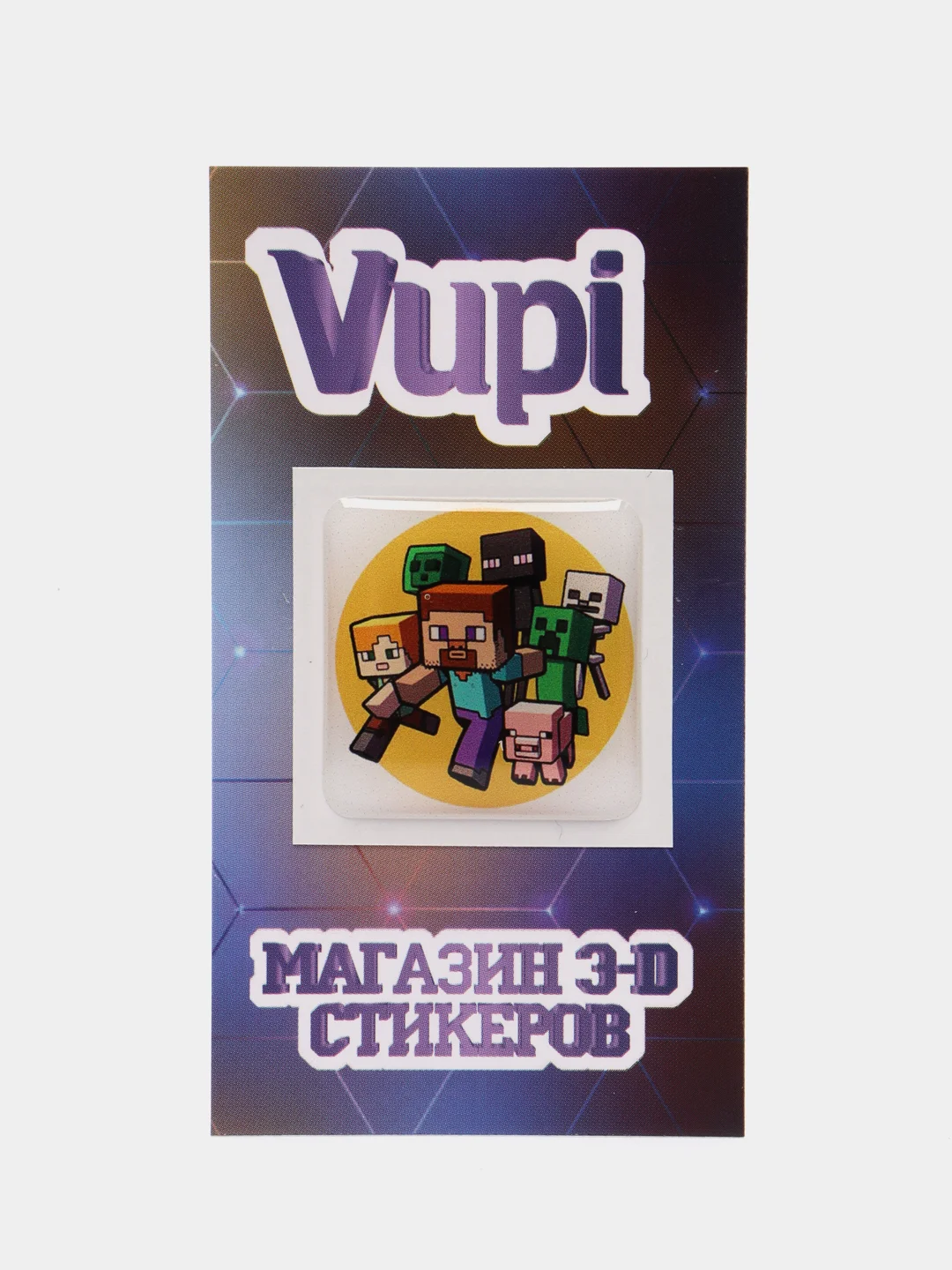 Бордовый 3d-стикеры, наклейки на телефон Minecraft (Майнкрафт), Маша и Медведь