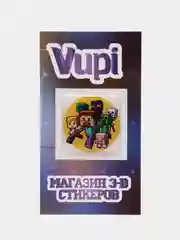 Бордовый 3d-стикеры, наклейки на телефон Minecraft (Майнкрафт), Маша и Медведь