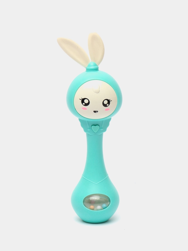 Музыкальная игрушка погремушка для новорожденных Зайка