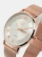 Бордовый мужские наручные часы Lige 10049 с календарём, в подарочной упаковке