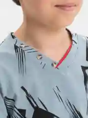 Футболка сероголубая с принтом