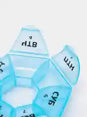 Голубой бокс для таблеток с днями недели