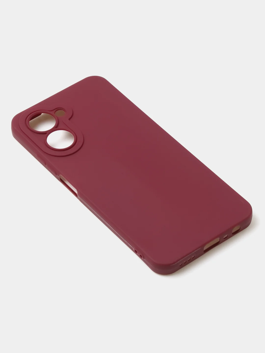 Бордовый чехол для Realme C33 (4G) матовый, с дополнительной защитой камеры
