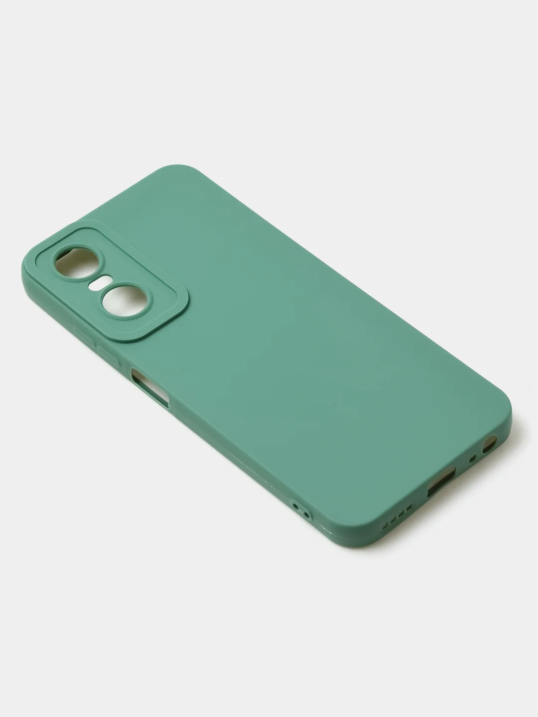 Зеленый чехол для Tecno Pop 6 Pro, цветной, матовый, с дополнительной защитой камеры