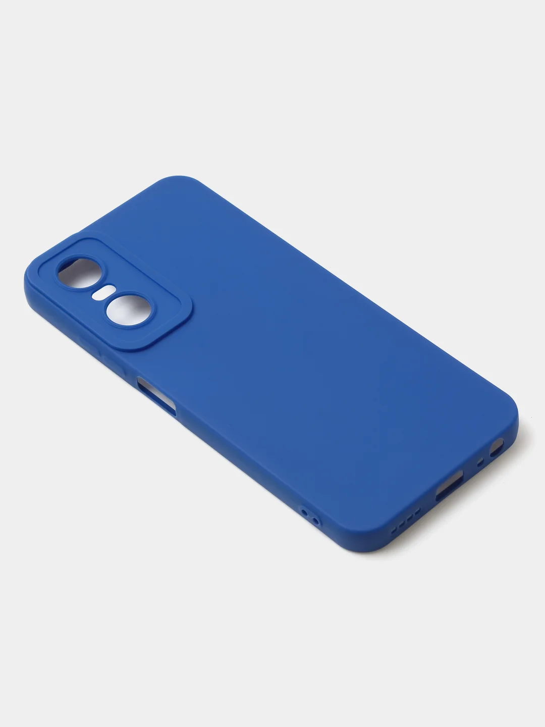 Синий чехол для Tecno Pop 6 Pro, цветной, матовый, с дополнительной защитой камеры