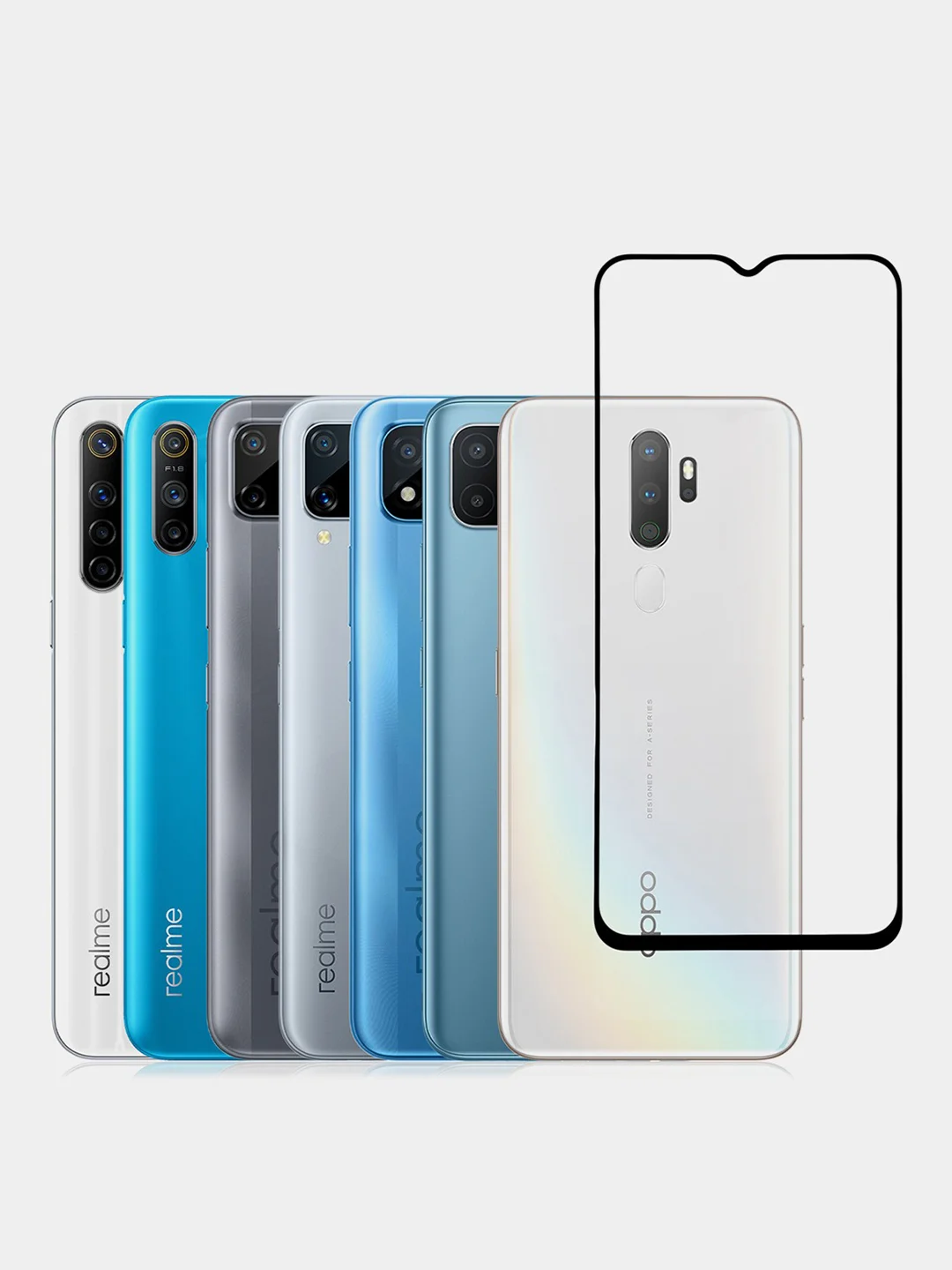 1-2 шт Стекло для Oppo A5/A9/A31 2020,A16,A15,A15s, Realme C25,C25s,C21,C21Y,C20,C11,C15