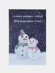 Открытка с днем рождения девушке, жене, подруге, прикол "Снеговики", 10х15 см