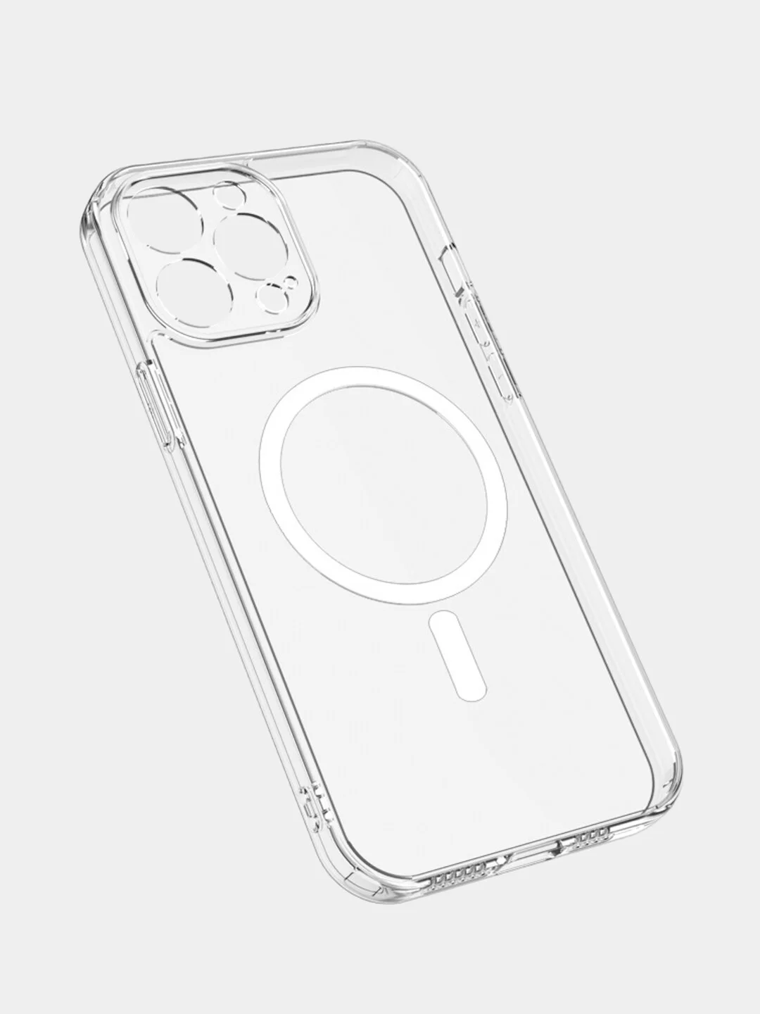 Прозрачный чехол MagSafe (МагСейф) для iPhone (Айфон) 11, 12, 13, 14, Pro, Pro Max, силиконовый
