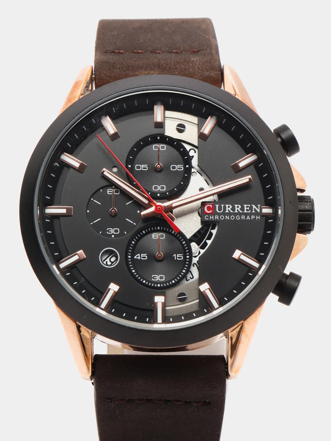 Черный мужские наручные часы Curren 8325 с хронографом