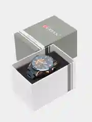 Синий мужские наручные часы Curren 8402 с хронографом в подарочной упаковке