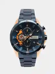 Синий мужские наручные часы Curren 8402 с хронографом в подарочной упаковке
