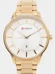 Золотой мужские наручные часы Curren 8347 с календарем в подарочной упаковке