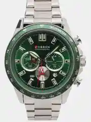 Зеленый мужские наручные часы Curren 8418 с хронографом в подарочной упаковке