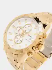 Золотой мужские наручные часы Curren 8334 с хронографом в подарочной упаковке