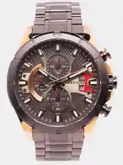 Коричневый мужские наручные часы Curren 8401 с хронографом в подарочной упаковке