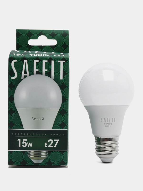Лампа светодиодная, 15W 230V E27 4000K A60, SBA6015 55011