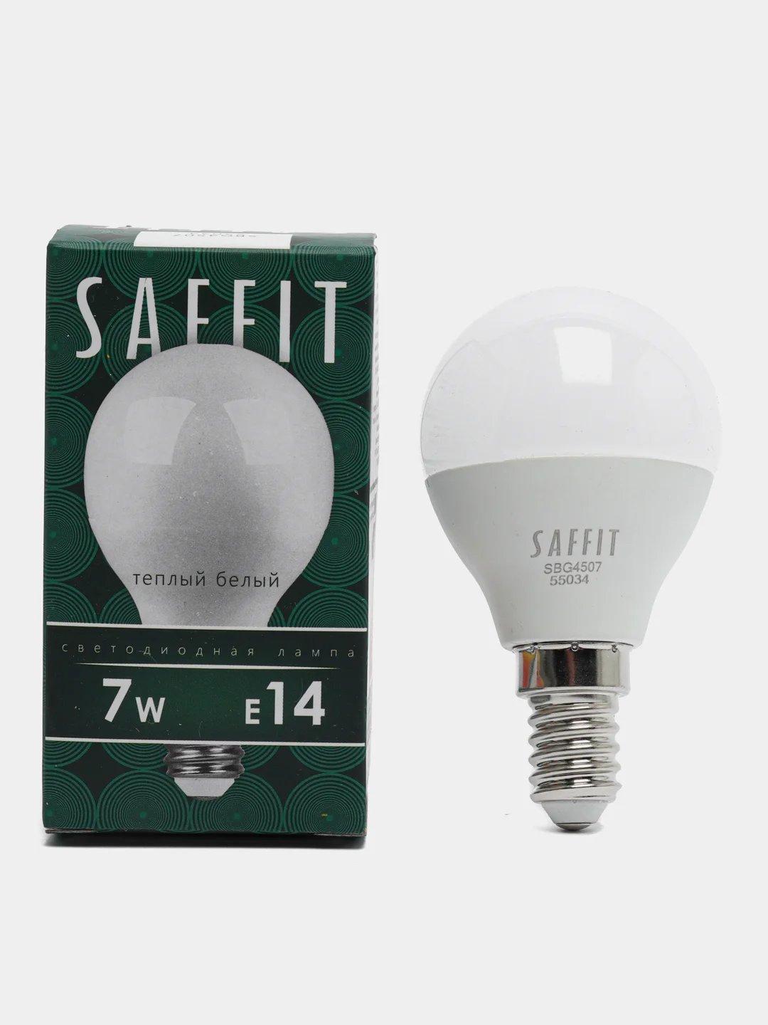 Лампа светодиодная, 7W 230V E14 2700K G45, SBG4507 55034