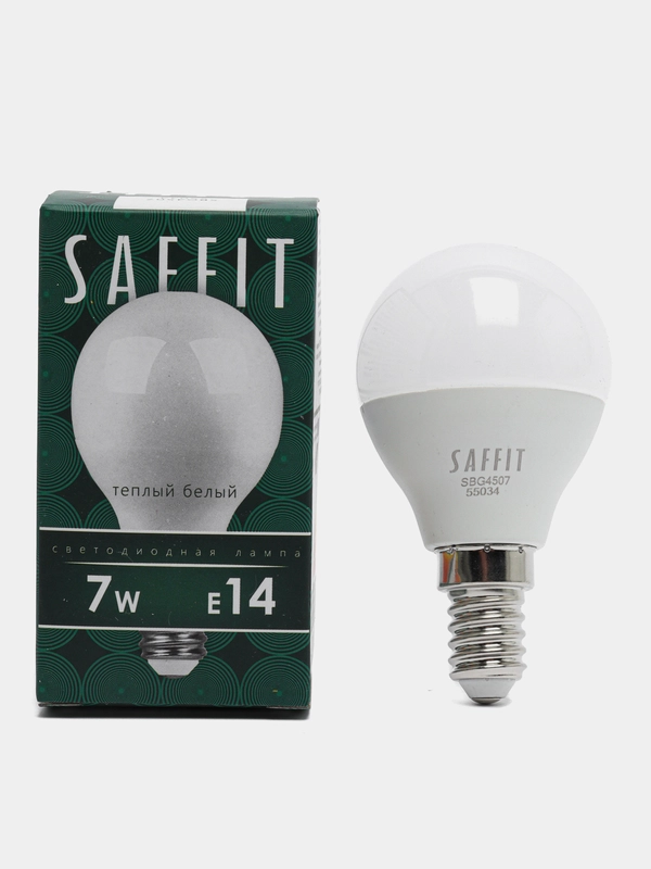Лампа светодиодная, 7W 230V E14 2700K G45, SBG4507 55034