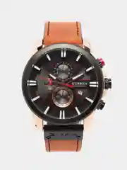 Шоколадный мужские наручные часы Curren 8346 с хронографом в подарочной упаковке