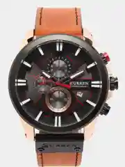 Шоколадный мужские наручные часы Curren 8346 с хронографом в подарочной упаковке