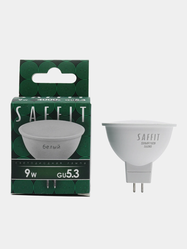 Лампа светодиодная, 9W 230V GU5.3 4000K MR16, SBMR1609 55085