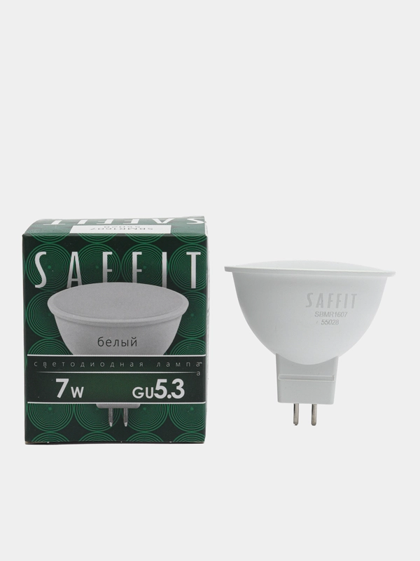 Лампа светодиодная, 7W 230V GU5.3 4000K MR16, SBMR1607 55028