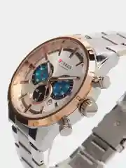 Золотой мужские наручные часы Curren 8355 с хронографом в подарочной упаковке