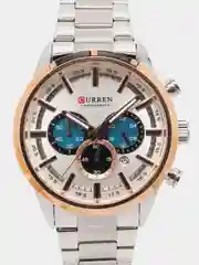 Золотой мужские наручные часы Curren 8355 с хронографом в подарочной упаковке