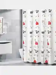 Бежевый штора для ванной с кольцами, 180 х 180 см