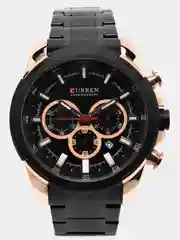 Черный мужские наручные часы Curren 8361 с хронографом в подарочной упаковке