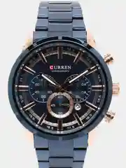 Синий мужские наручные часы Curren 8355 с хронографом в подарочной упаковке