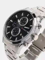 Серебряный мужские наручные часы  Curren 8348 с хронографом в подарочной упаковке