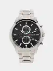 Серебряный мужские наручные часы  Curren 8348 с хронографом в подарочной упаковке