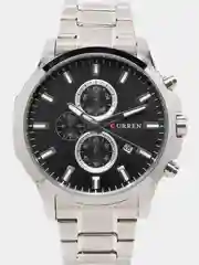 Серебряный мужские наручные часы  Curren 8348 с хронографом в подарочной упаковке
